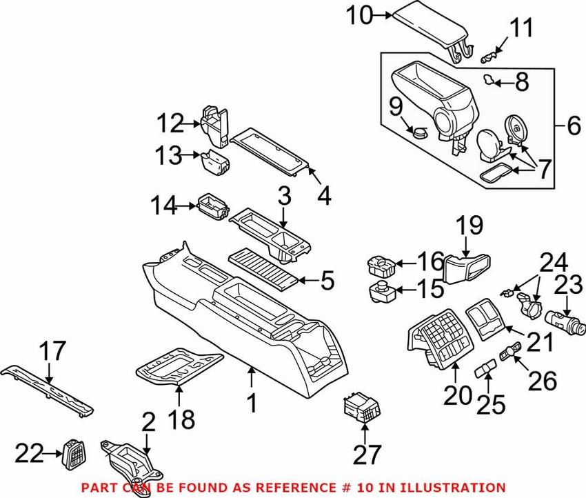 Audi Console Armrest Cover 8E0864245P45G